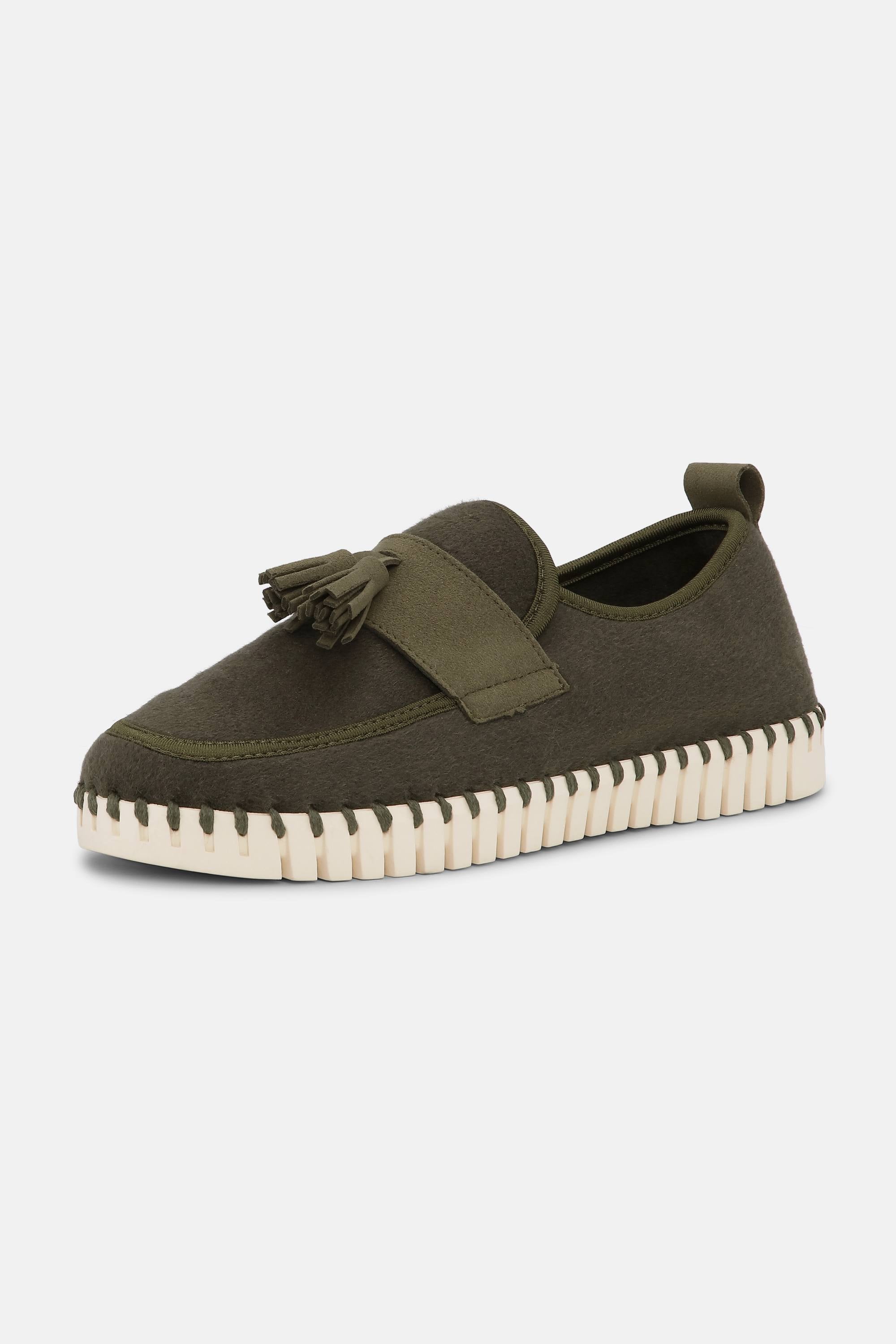 Tulip Wool Loafer - Army Pearled Ivory